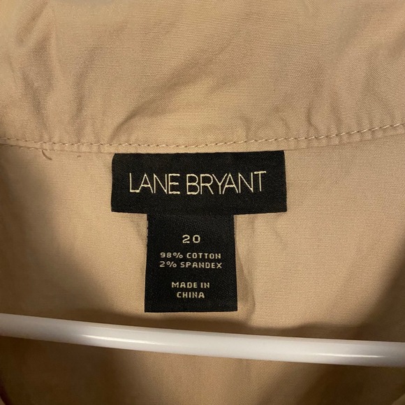 Lane Bryant Womens Tan Cotton Blend Utility Jacket‎ Size 20 Button Down - Picture 3 of 6